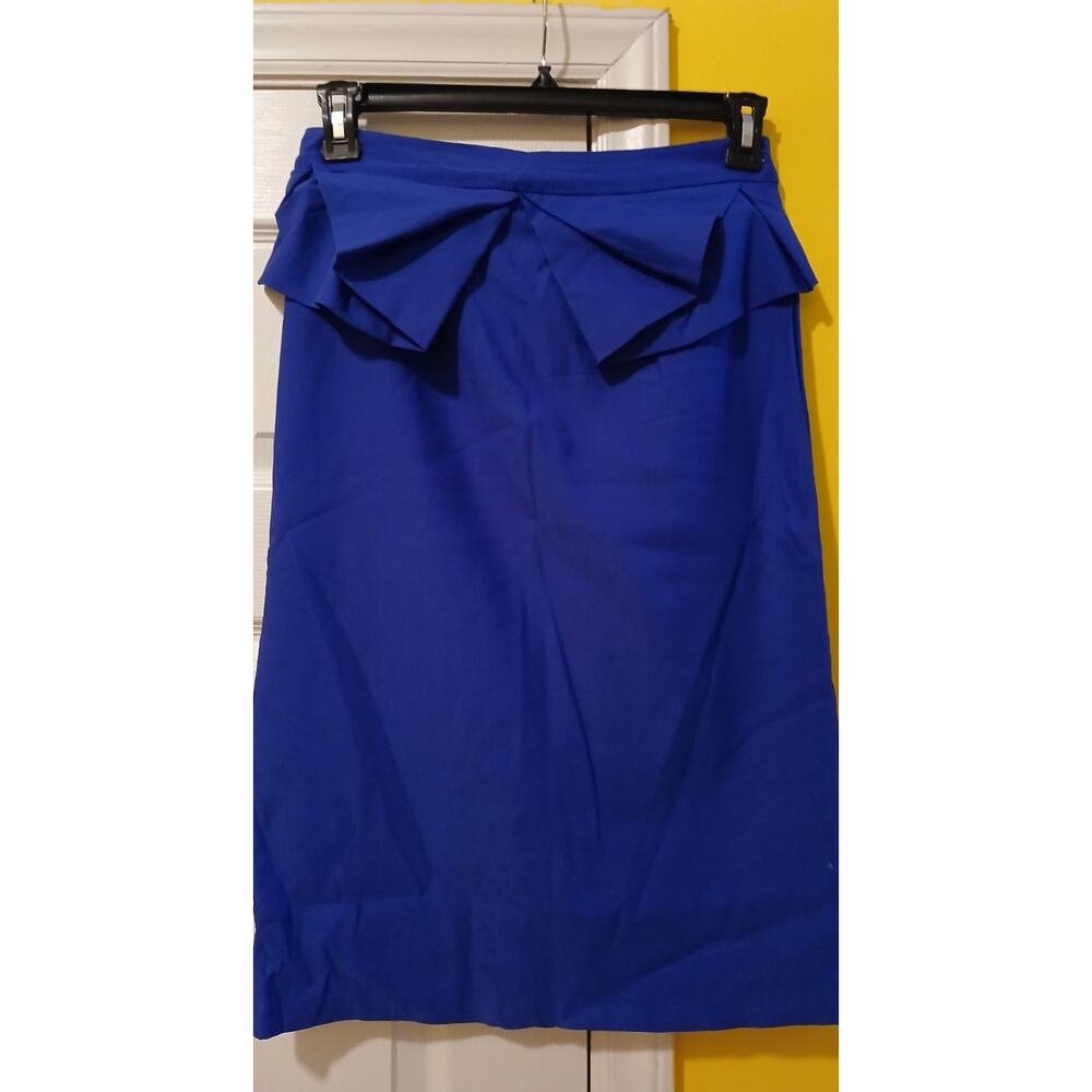 Grace Karin Royal Blue Pencil Skirt With Peplum Bow. Size M.